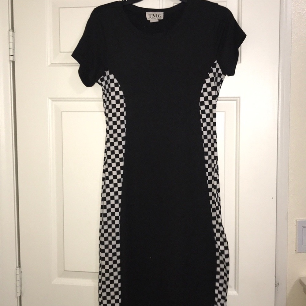 Black checkered dress